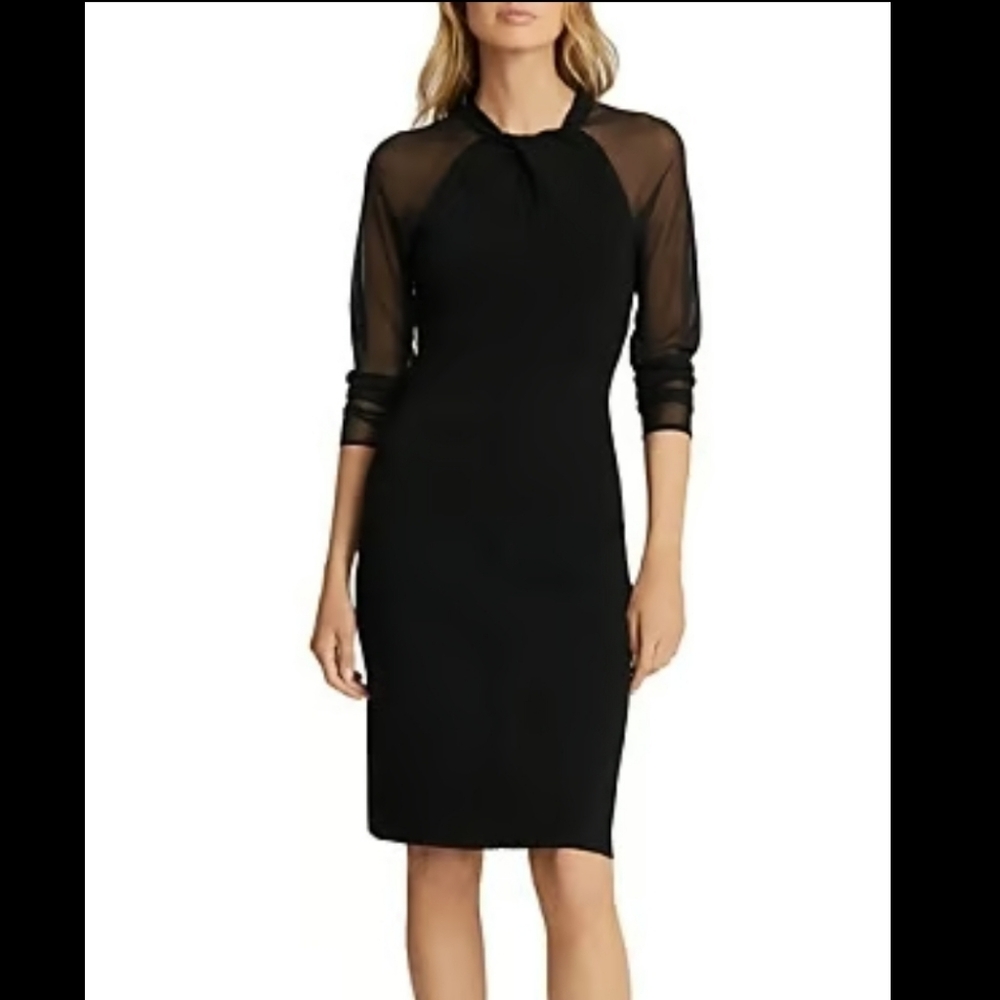 Reiss Tula Sheer Sleeve Twist Bodycon Dress-Women